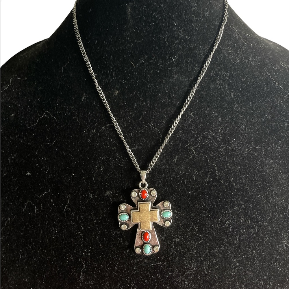New MY STYLE Cross Necklace, Cross Earrings Set Western Style